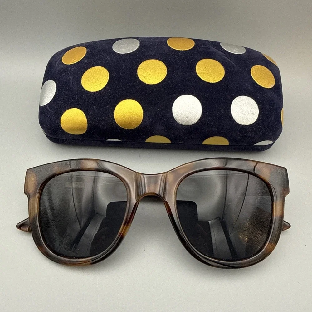 J Crew Authentic Poolside Oversized Sunglasses in Brown Tortoise BG010 & Case